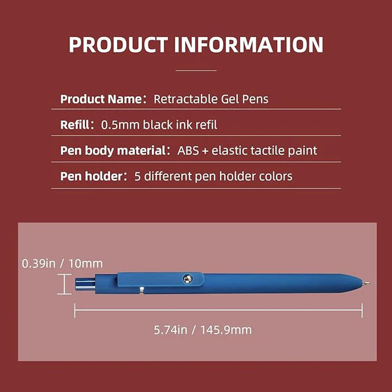 Premium 5 Pcs 0.5mm Fine Point Morandi Gel Pens Set