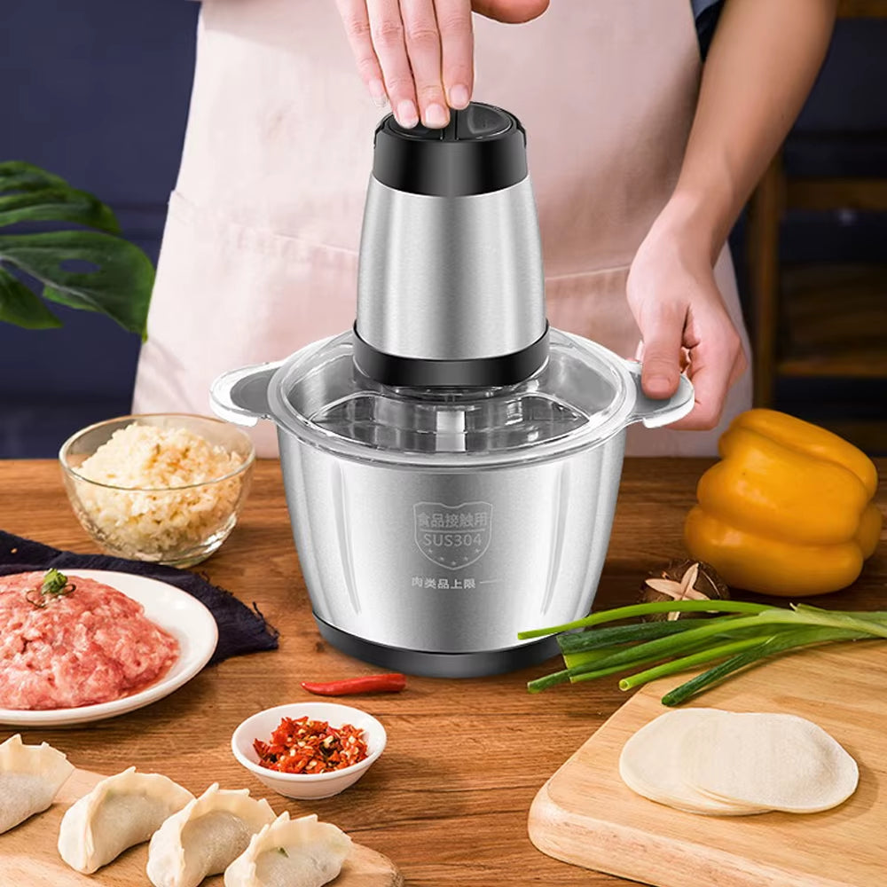 2Speeds 304Stainless Steel Electric Chopper Meat Grinder Mincer Food Processor Slicer Vegetable Food Chopper Meat Slicer Machine