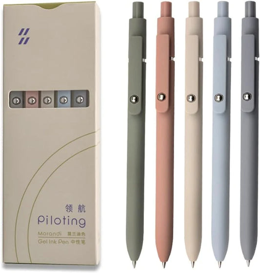 Premium 5 Pcs 0.5mm Fine Point Morandi Gel Pens Set