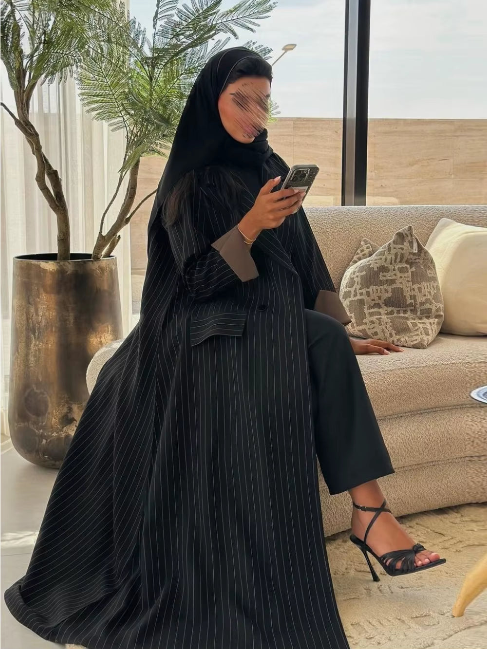 Eid Muslim Women Cardigan Abaya Long Coat Dress Turn down Collar Moroccan Kaftan Abayas Robe Islamic Clothing Ramadan Jackets