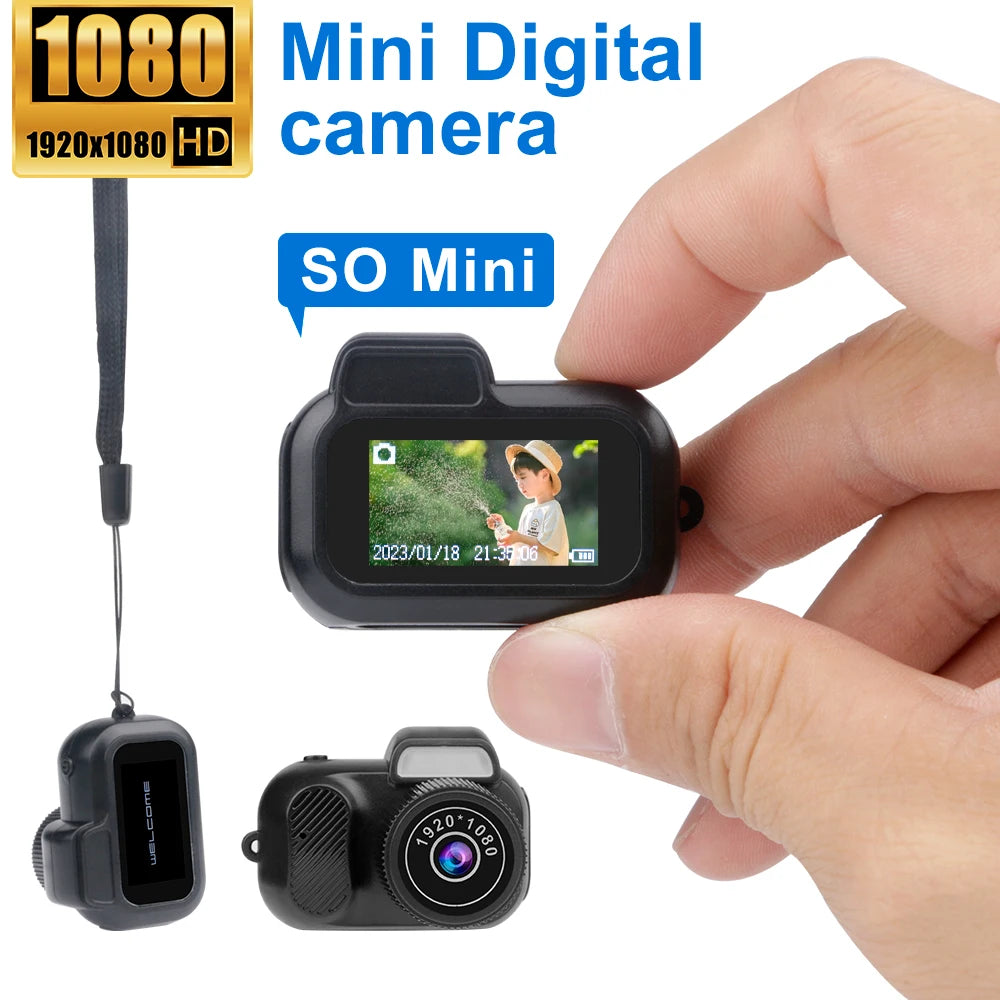 Retro Mini Camera with Screen Indoor Home Outdoor 1080P HD Portable Very Small Camera Video Support TF Card Holiday Gifts